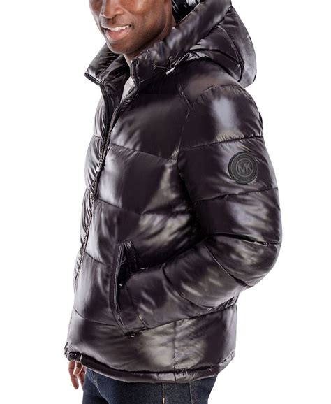 michael kors shiny puffer jacket mens|Michael Kors men's jacket fleece.